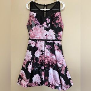 Speechless Black/ Pink Floral Dress Girls Size 7